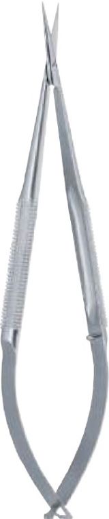 Ножиці очні за Ваннасом, прямі, 120 мм, гострі, ТВС з покриттям ручок карбідом титана (жовтого кольору) Bio Tules Impex BTTC-4-007